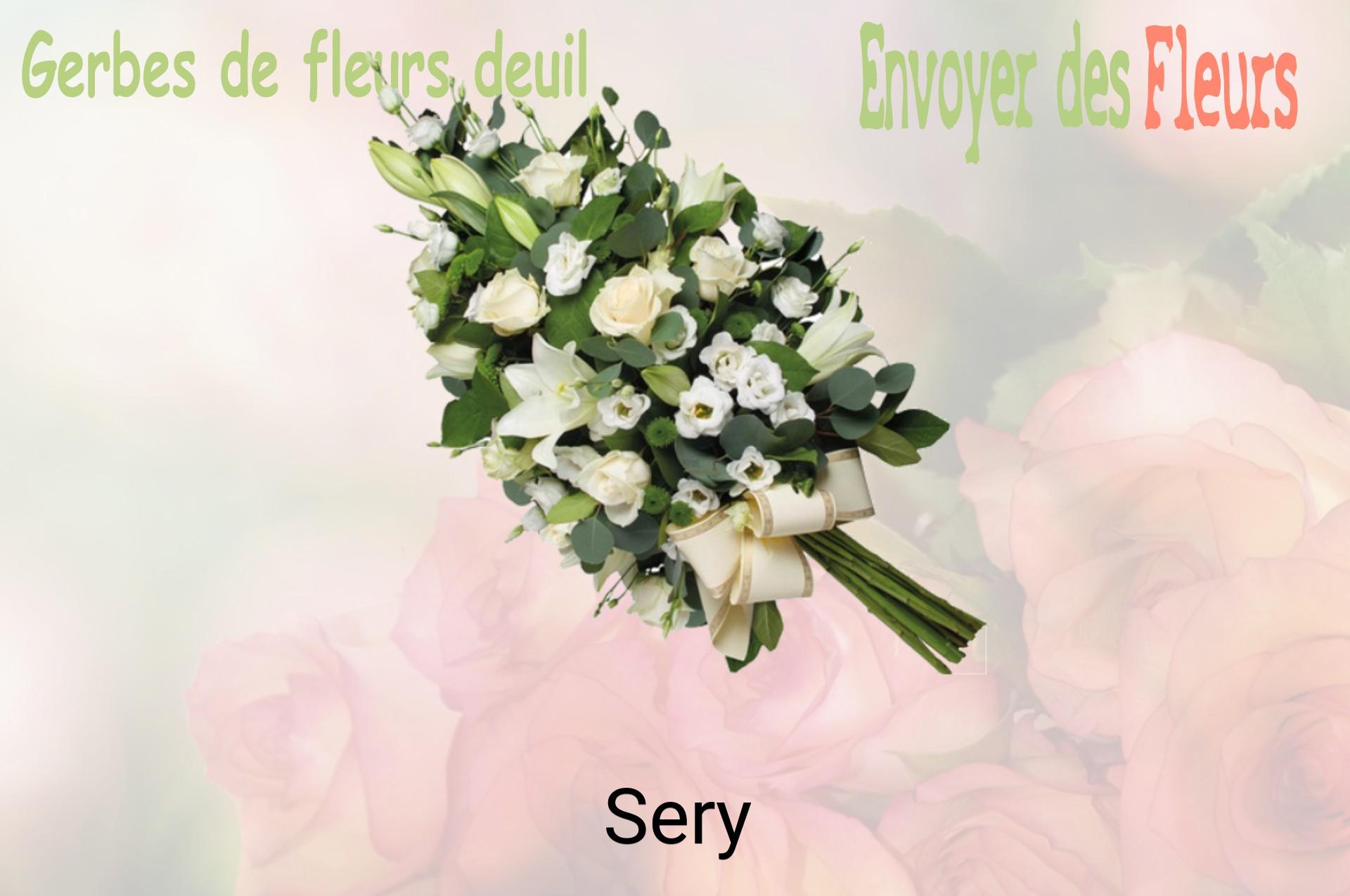 Gerbe de fleurs de deuil livrée à Sery